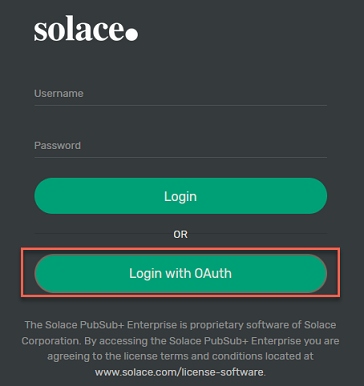 Broker Manager login screen showing OAuth login button