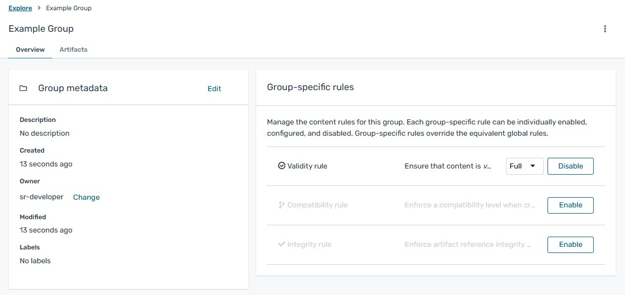 Configure group-specific rules in Registry web console